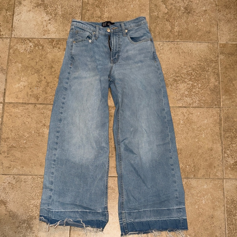 Gap Wide-Leg Blue Jeans - Released Hem